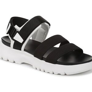 Ryka Black and White Strappy Sandals